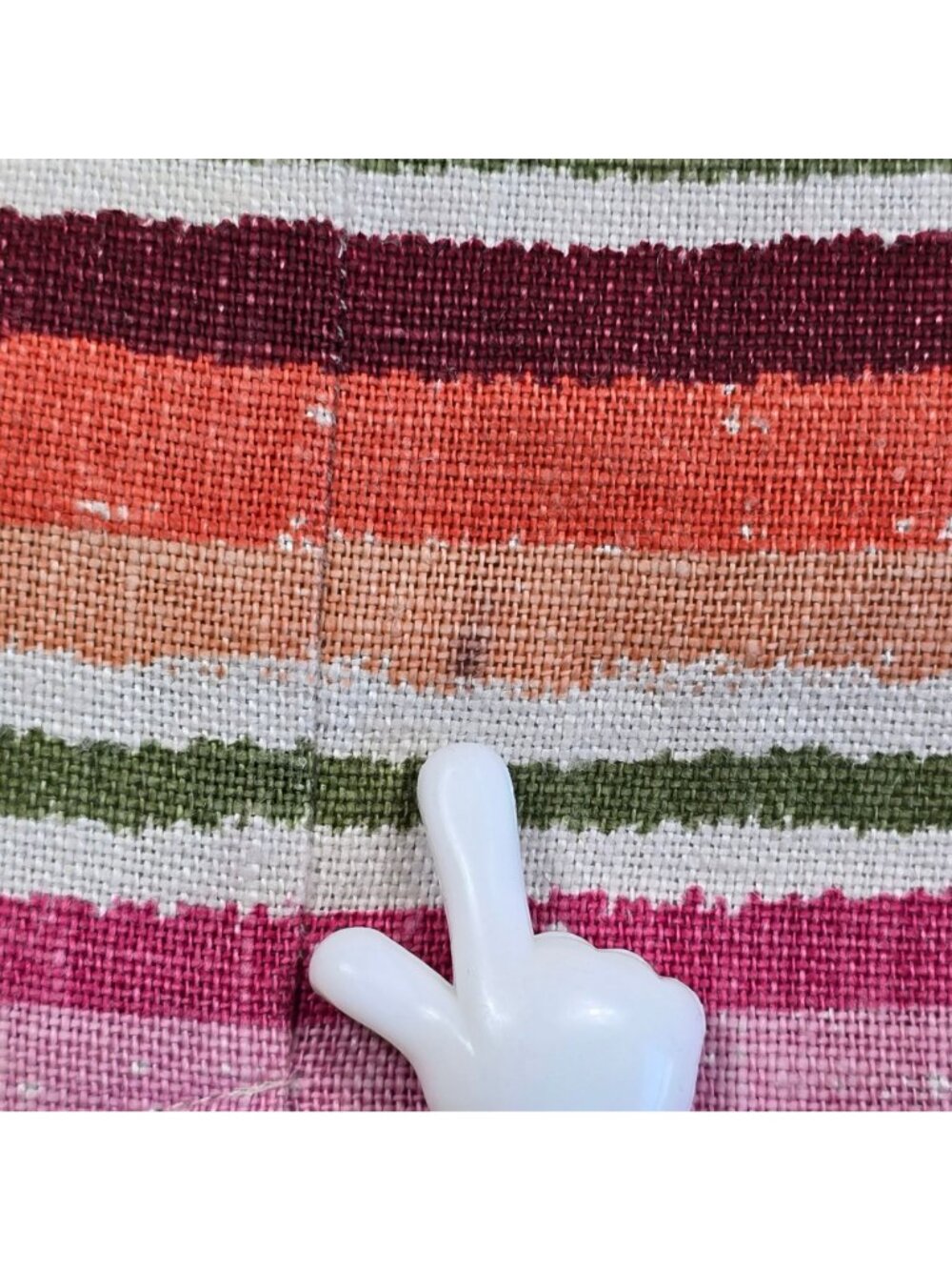 Talbots 10P Short Skirt Striped Pink Orange 100% Linen - Picture 5 of 5